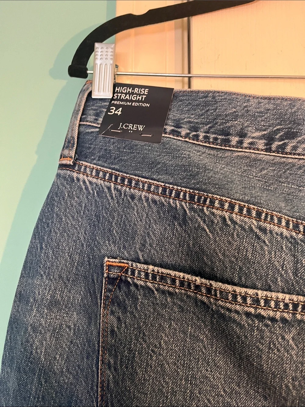 J. Crew High-Rise Straight Jeans in Faded Blue